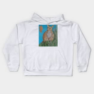 Wallaby Kangaroo with Butterfly Kids Hoodie